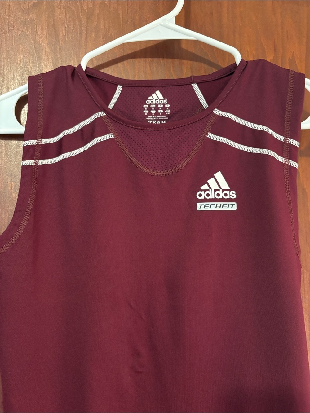 adidas Deep Maroon Performance Sleeveless Training Top - 5 Available - Picture 4 of 5